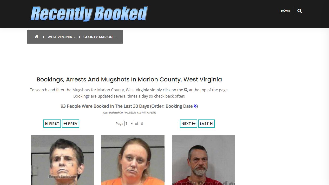 Bookings, Arrests and Mugshots in Marion County, West Virginia