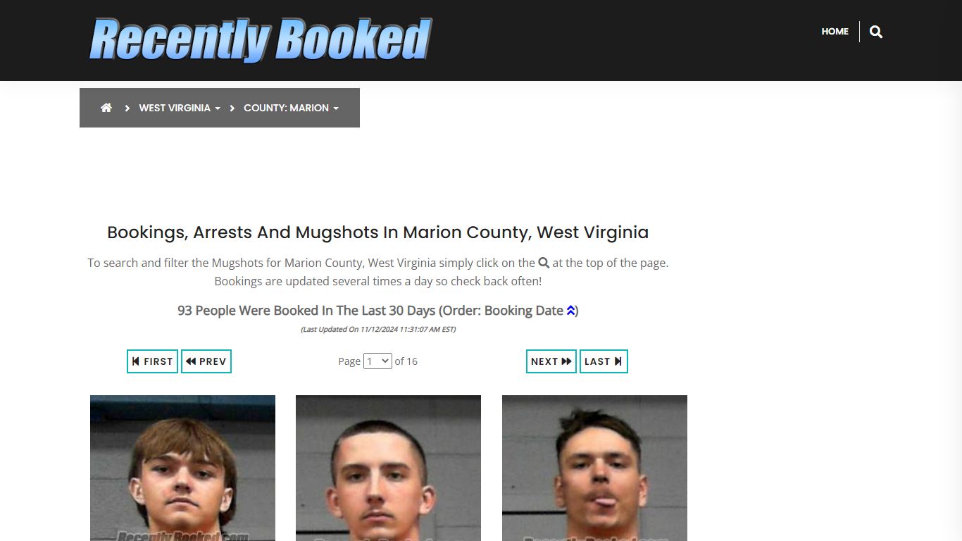 Bookings, Arrests and Mugshots in Marion County, West Virginia